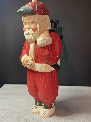 Golfing santa golf bag red - golf,