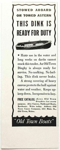 1940 print old town - ad, dinghy