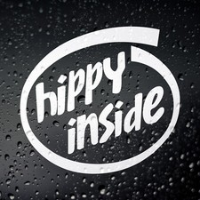 Hippy Inside Funny Car Sticker - Motorhome Caravan T25 T4 T5 Vanlife Campervan