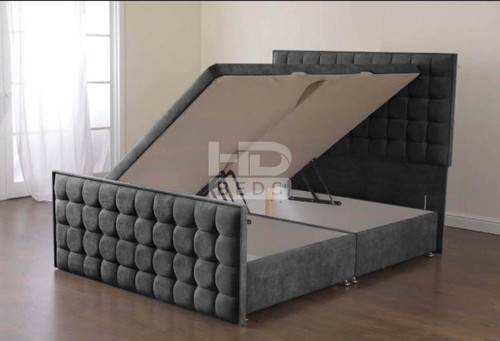 Plush velvet cube solid divan - plush,