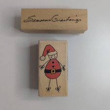 Santa and Seasons Greetings Wooden Stamps Christmas Festive Bundle paper craft