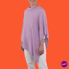 CADENZA ITALY Women's Poncho, Classic Cashmere & Wool Blend, Lavender, One Size