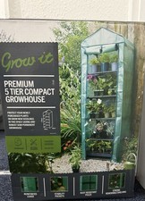 Garden 5 Tier Growhouse Compact Steel Plastic Green Reinforced UV Treated