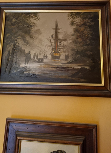 Framed realism painting - painting, –