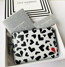 lulu Guinness wallet Credit Card holder red  heart In Box New