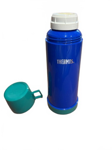 Vintage 1970s thermos blue - vintage,
