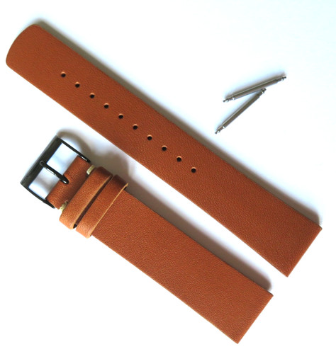 Brown leather watch band - leather,