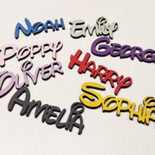 Personalised wooden script name plaque sign, Mdf letters painted/unpainted