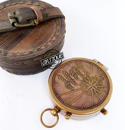 Pocket compass brass - compass,
