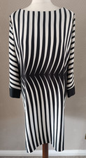 STAR by Julien Macdonald Debenhams Black & White Stripe Tunic Dress Top UK 16