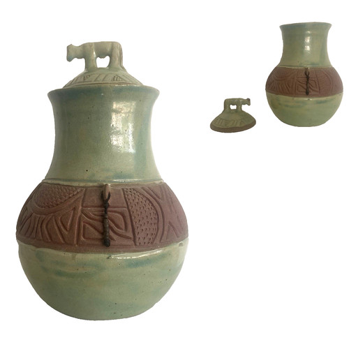Pottery jar with lid studio - pottery,