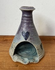 Pery Marsh Studio Art Pottery Cornwall Purple Heart Tea Light Candle Holder