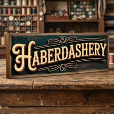Haberdashery Sign  Vintage