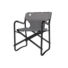 Coleman Deck Chair Grey Camping Garden Black Steel Frame Seat Caravan Beach BBQ