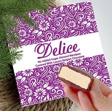 Delice No Added Sugar Luxury Chocolate Covered MARZIPAN (Almond or Pistachio)