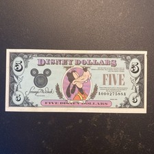 Disney Dollar $5 Goofy 1990 Release Serial Number A Uncirculated Condition