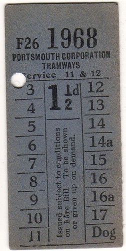 Bus tram ticket - /, portsmouth