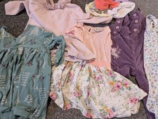 Girls Baby Clothes Bundle 6-9 Months, Multiple Items - 6 items + 7 bows