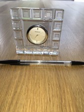 Marquis By Waterford Crystal Shelf Desk Clock 4”sq , Made In Slovenia