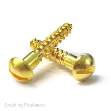 2g 3g 4g 6g 8g 10g 12g SOLID BRASS SLOTTED ROUND DOME HEAD WOOD SCREWS BS1210