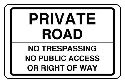 Private road trespassing - no,