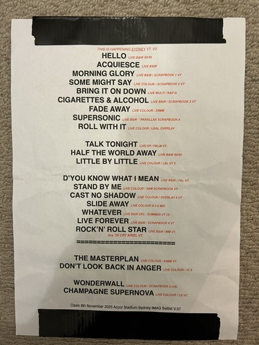 Rare oasis live setlist - rare, 25