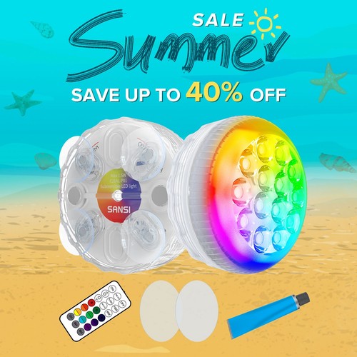 2pcs sansi rgb submersible - 2pcs,