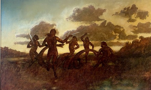 Superb old oil - old,