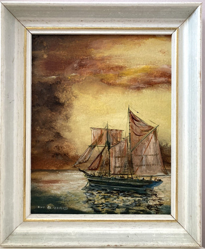 Old oil painting board - painting, on