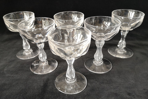 Set cut glass cup bowl - of,