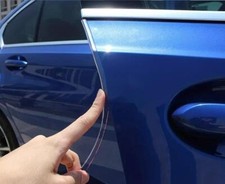  Pair Clear Car Door Guard Edging Strip Soft Plastic Cutable Protector Push On