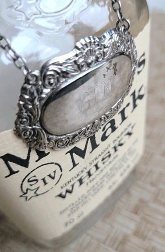 Gin vintage metal silver tone - metal,