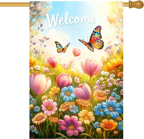Large garden flag spring - garden,