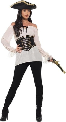 Ladies pirate shirt - ladies, ivory