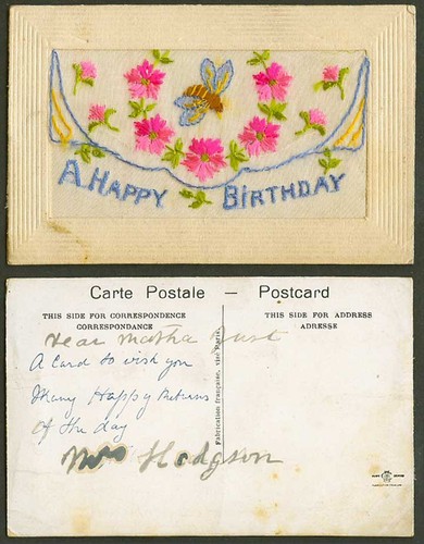 Ww1 silk embroidered old - ww1,