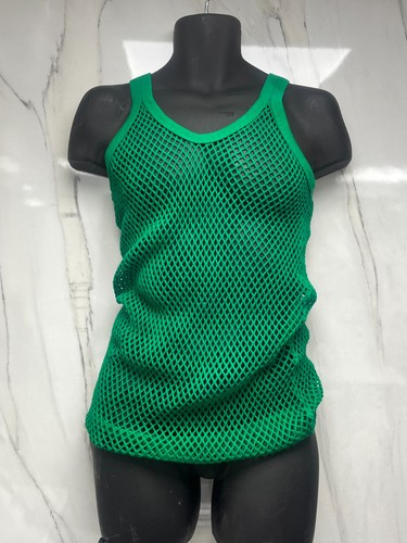 Green string mesh fishnet - green,