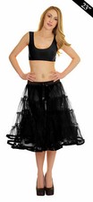 WOMEN'S PETTICOAT LONG 23" TUTU SKIRTS 4 TIER RIBBON DANCE FANCY DRESS HEN PARTY