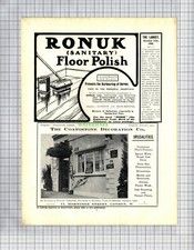 7343) Ronuk Floor Polish / The Coatostone Decoration Company - 1909 Cutting