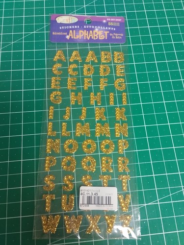 Rhinestone alphabet gold - rhinestone,