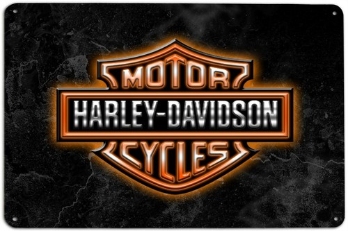 Harley hog bike tin sign - harley,