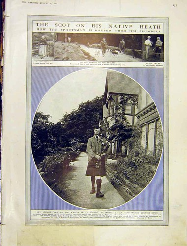 Original old antique print - old,