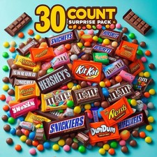 Surprise Pack Assorted Mini Chocolates & Candy Mix - 30 Count - Halloween Treats