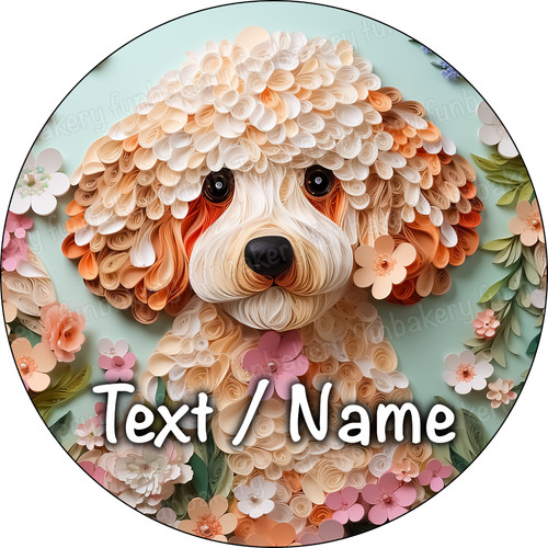 Poodle dog cake topper party - poodle,