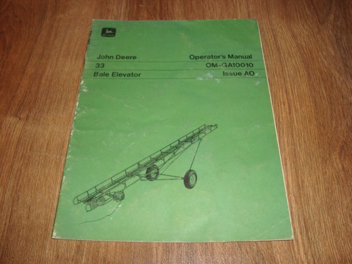 John deere operator manual - operator's,
