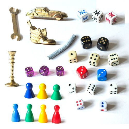 Board game pieces tokens dice - pieces,