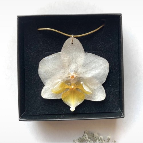 Orchid pendant necklace - pendant, &