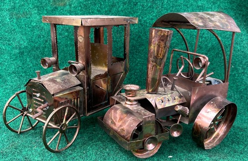 Wilesco steam roller with - steam,