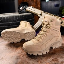 Mens High Top Tactical Outdoor Hiking Boots Lightweight Climbing Work Shoes