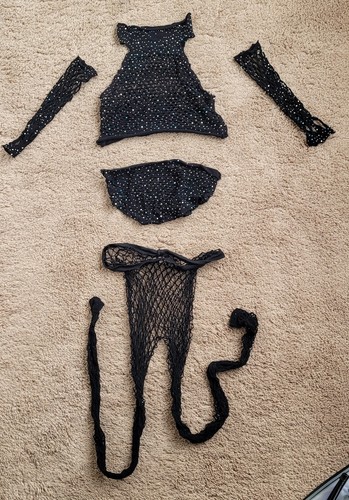 Women black fishnet gem - black,