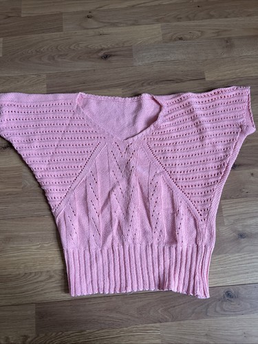 Pink knitted neck batwing - knitted,